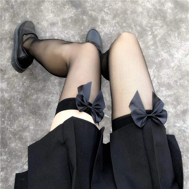 Lolita Socks Women Sexy Lace Stockings Thigh High Over Knee Socks Nylon Long Socks Hosiery Anime Bow Stockings High Quality