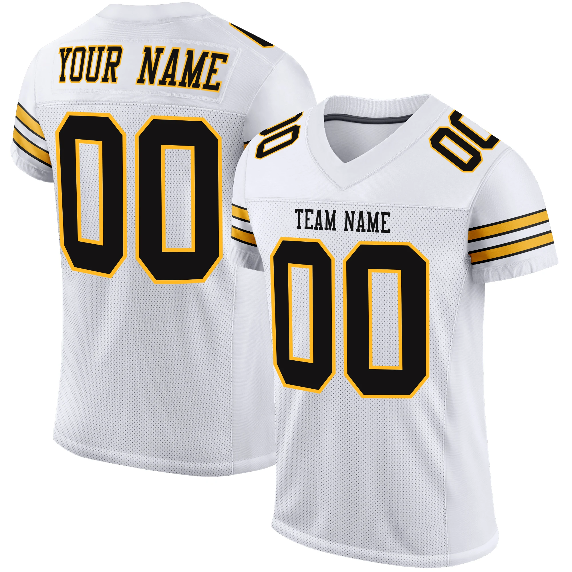 Fashion Football Jersey Custom Full Sublimation Your Team Name/Number Mesh Breathable V-neck Uniform for Men/Women/Kids Big Size