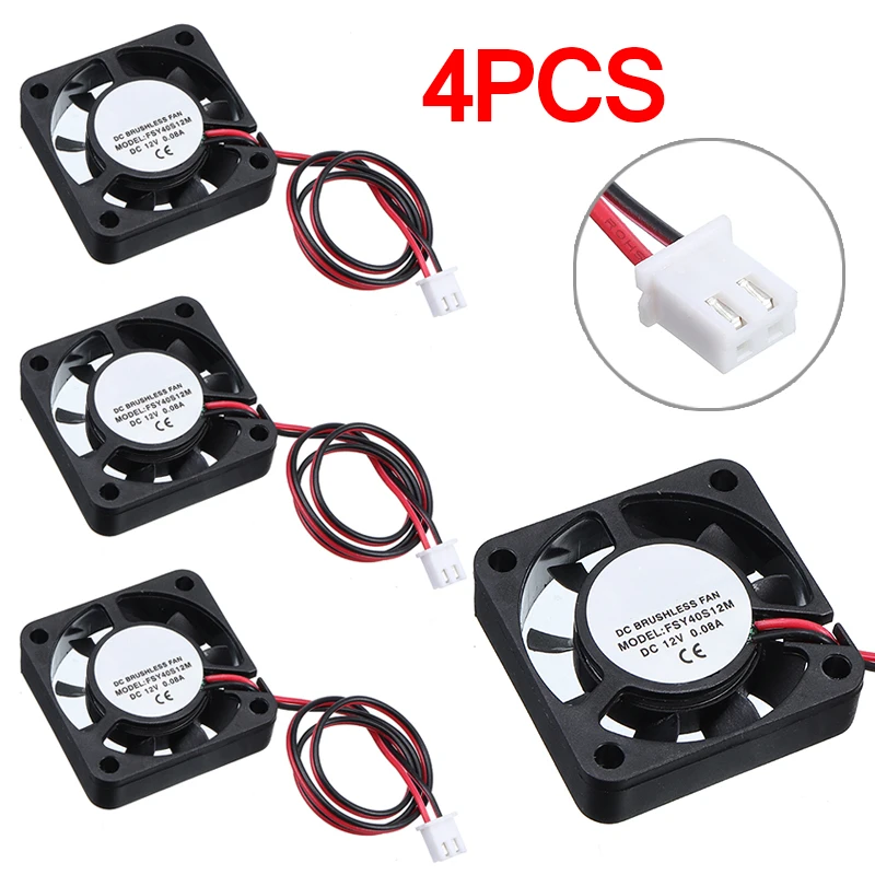 

Mayitr 4PCS 3D Printer Cooling Fans Radiating Cooler Brushless 4cm For Computer Case System Laptop DVR 12V