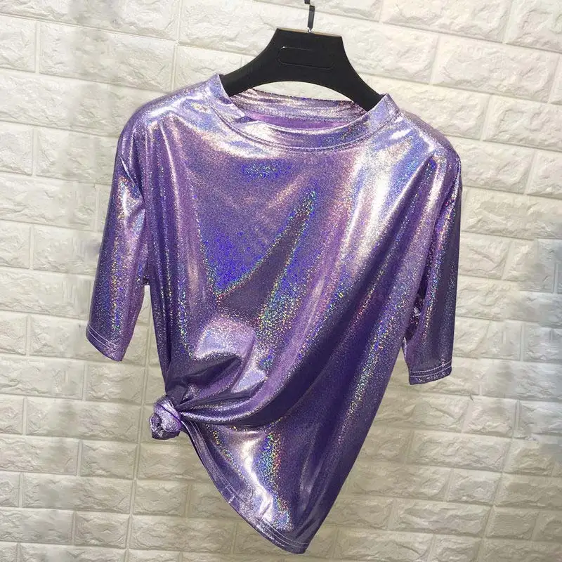 Футболка женская блестящая | Женская одежда