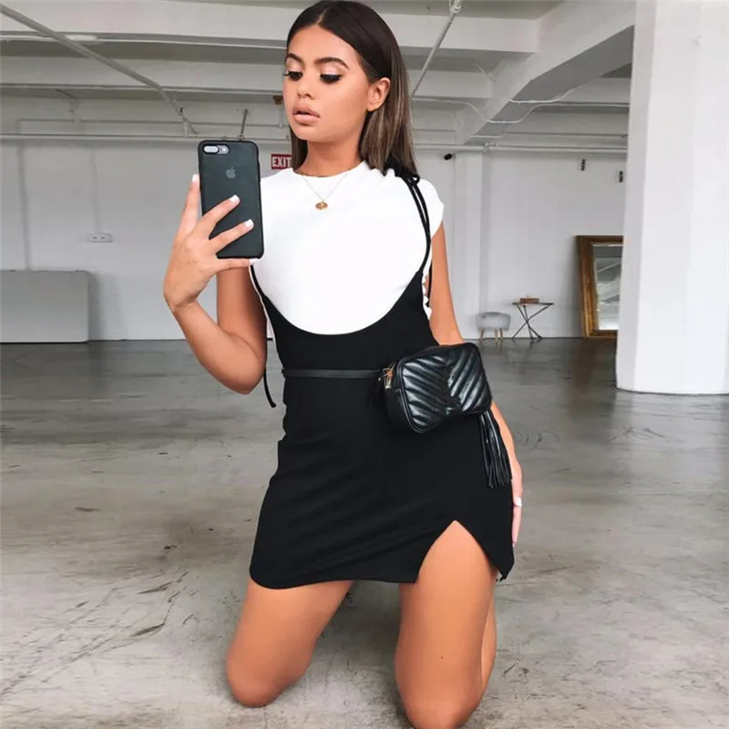 

Halter Strap Dress Sleeveless Halter Dresses High Waist Clothes Slim Black Mini Dress Streetwear Autumn 2022 Clothes for Women