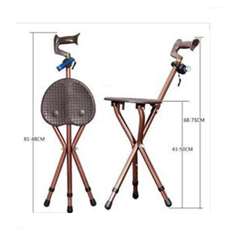 저렴한 접는 노인 액션 보호 의자 마사지 의자 의자 삼각대 막대 막대 LED 빛 휴대용 기어 노인