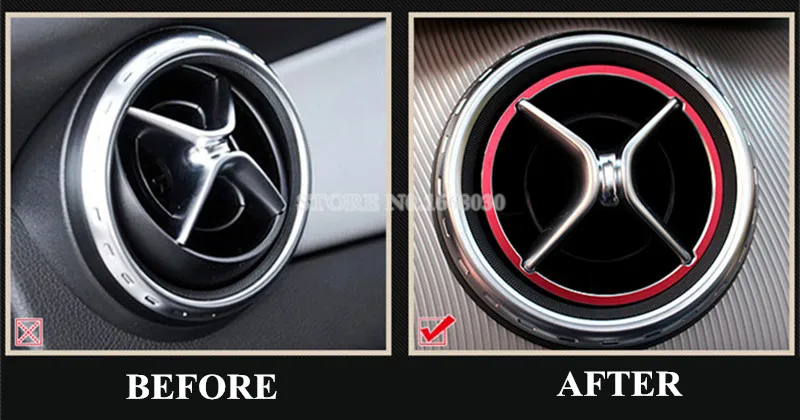 Красная внутренняя центральная консоль Крышка вентиляционного отверстия 5 шт.