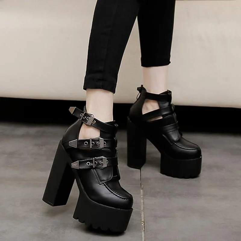 Леопардовая обувь на толстой водонепроницаемой платформе 14 см Тонкие туфли в