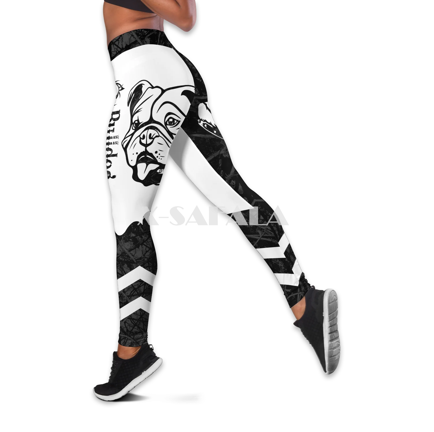 

Nao Bulldog Black Tattoos Two Piece Yoga Set Women 3D Print Vest Hollow Out Tank Top High Waist Legging Summer Casual Sport