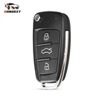 Сменный Чехол Dandkey для автомобильных ключей, чехол с 3 кнопками для Audi A2, A3, A4, A6, A6L, A8, Q7, TT