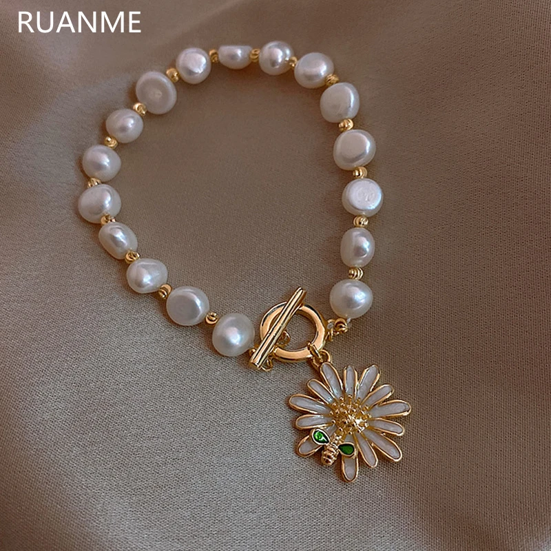 

Classic Fashion Natural Freshwater Pearl Pendant Bracelet New Lucky Woman Exquisite Luxury Jewelry Cuff Bracelet Anniversary Gif