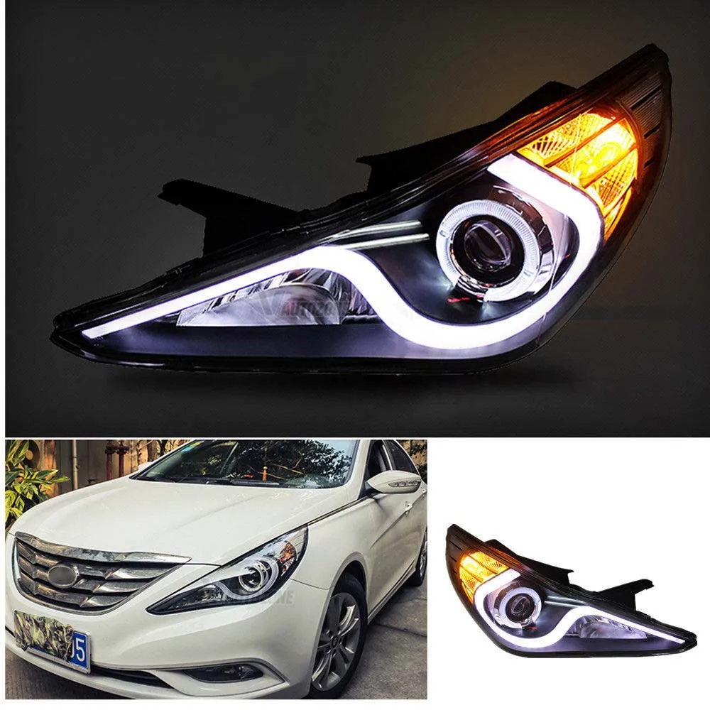 VLAND 2 шт. головная лампа для Hyundai Sonata фары в сборе Bi xenon объектив проектор