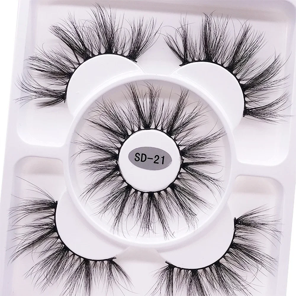 

2021 New 3 pairs natural false eyelashes fake lashes long makeup 3d mink lashes eyelash extension mink eyelashes for beauty