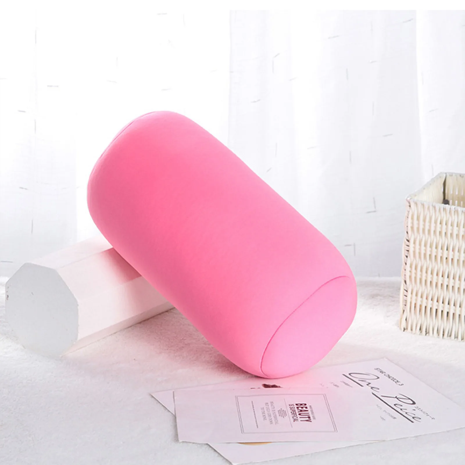 Candy Color Roll Pillow Home Seat Head Rest Neck Support Travel Micro Mini Microbead Cushion Interior Use Filling T | Дом и сад