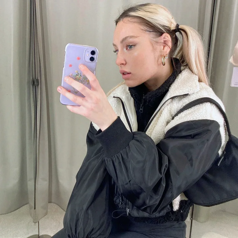 

Lambswool Hooded Jacket 2021 Autumn New Fashion Winter Clothes Warm Jackets Harajuku Tops Y2k Long Sleeve Oversized Sweatshirts