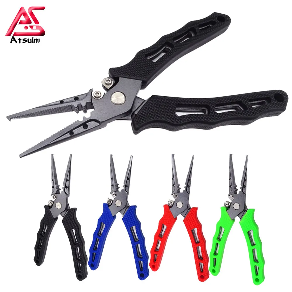 

AS Stainless Steel Fishing Pliers Tungsten Carbide Braid Cutters Crimper Hook Remover Saltwater Resistant Fishing Gear