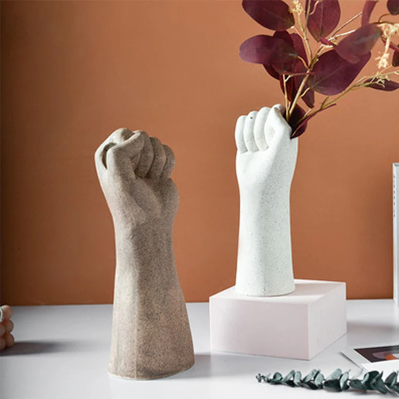 

Nordic Style Vase Handmade Ceramic Fist Vase Decoration Modern Home Office Decoration Living Room Flower Arrangement Container