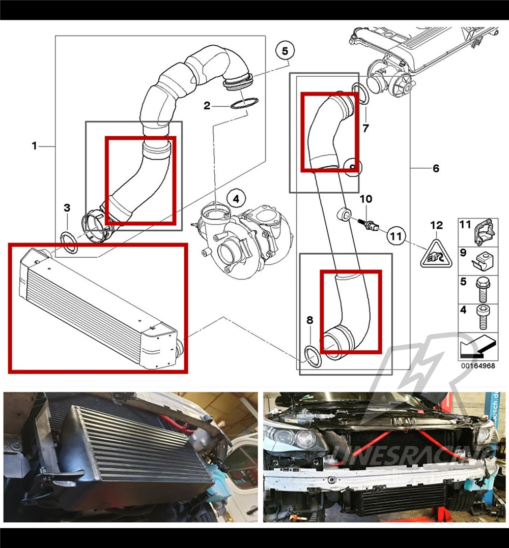 Подходит для BMW E60 E61 5 Series 530d 525d интеркулера силиконовый Turbo EGR Hose Kit| |
