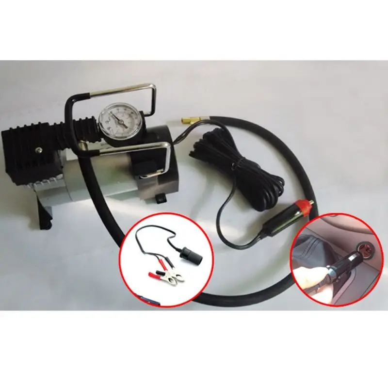 

Household Car Emergency Metal Single Cylinder Tire Pump Metal Tire Inflator Extension Air Hose Compressor Filler Supply