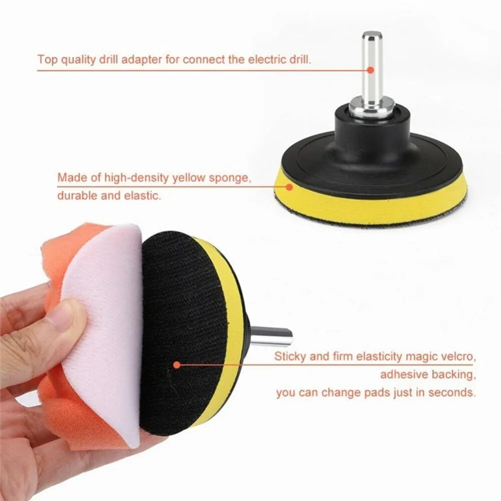 

7pcs 3inch Flat Foam Buffer Pads Waxing Sponge Buffing Pad Polishing Pad Kit For Car Repair Tools Finishing Pad