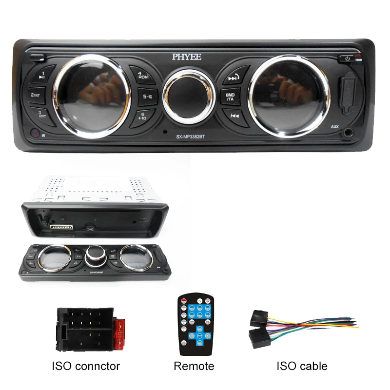$184.59 1 Din Removable Panel Car Radio RDS Bluetooth Handsfree Dual Screens FM Stereo Receiver MP3 Player 7 Colors Lighting Head Unit