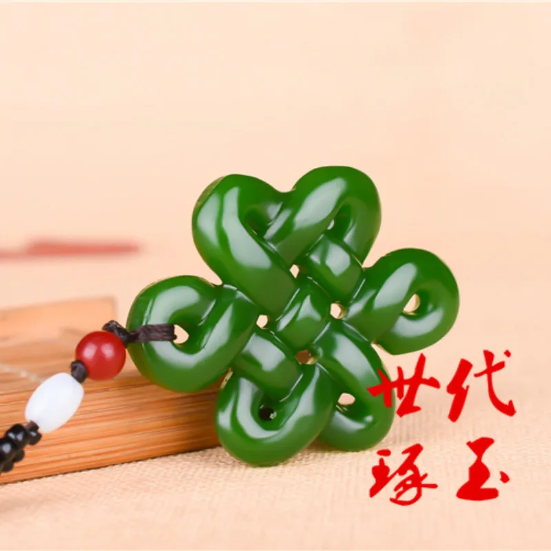 Ожерелье из натуральных зеленых и белых нефритовых бусин очаровательные