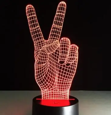 Finger 3 Средний палец 3D лампа ручной череп Декор светодиодный Ночной светильник 7 видов цветов изменить ночной Светильник внутренней отделки светильник, подарок, учитывающий индивидуальные особенности - Испускаемый цвет: Finger 3