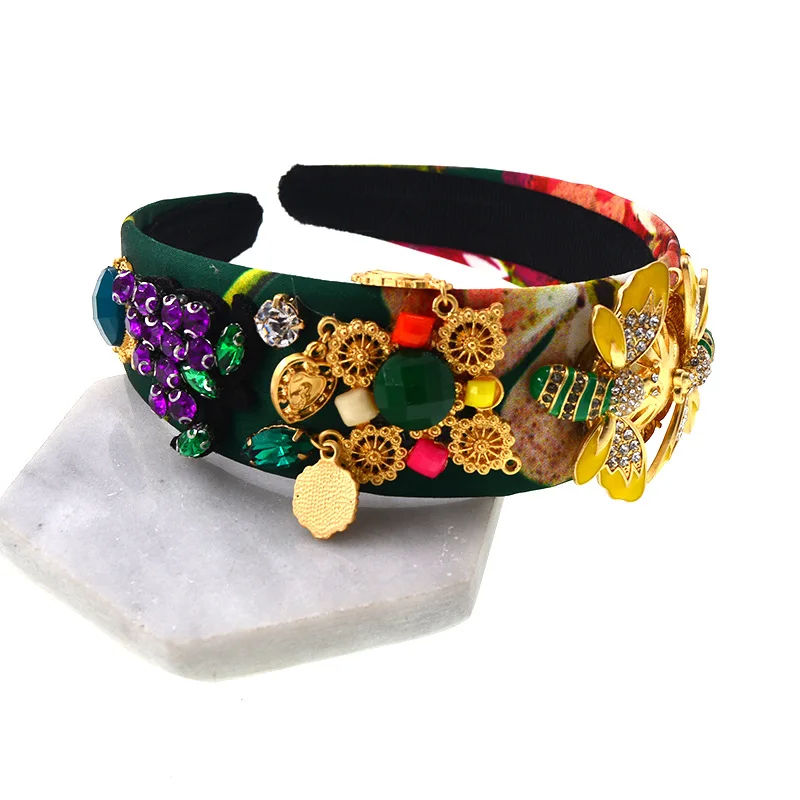 Женская головная повязка с керамическим цветком богемные вечерние ободки для