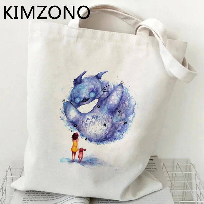 

Сумка для покупок Totoro, сумка из джута, Холщовая Сумка для покупок, многоразовая сумка для покупок из джута