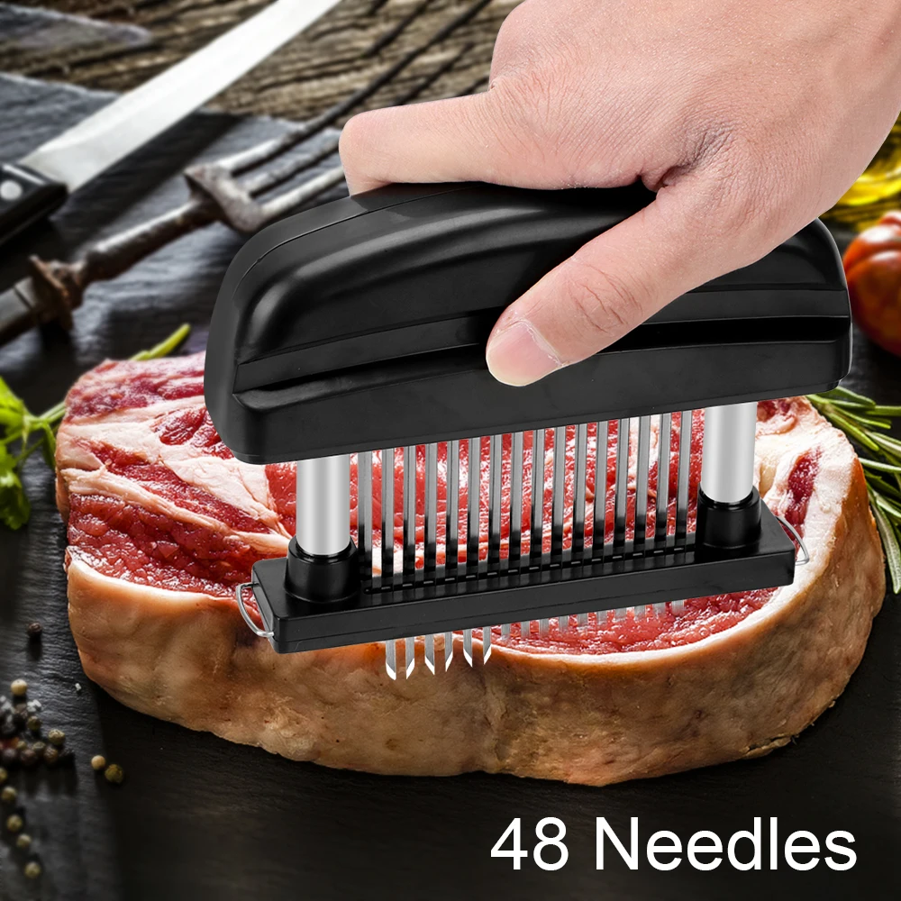 

48 лезвий, игольчатый молоток для мяса для говядины, стейка, тендер для мяса из нержавеющей стали, кухонные инструменты для готовки