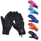 Водонепроницаемые перчатки для активного отдыха для мужчин и женщин, ветрозащитные спортивные зимние теплые флисовые лыжные перчатки на молнии для сенсорных экранов