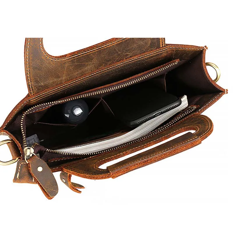 AETOO мужская сумка кожаная на одно плечо Вертикальная квадратная Ретро простая