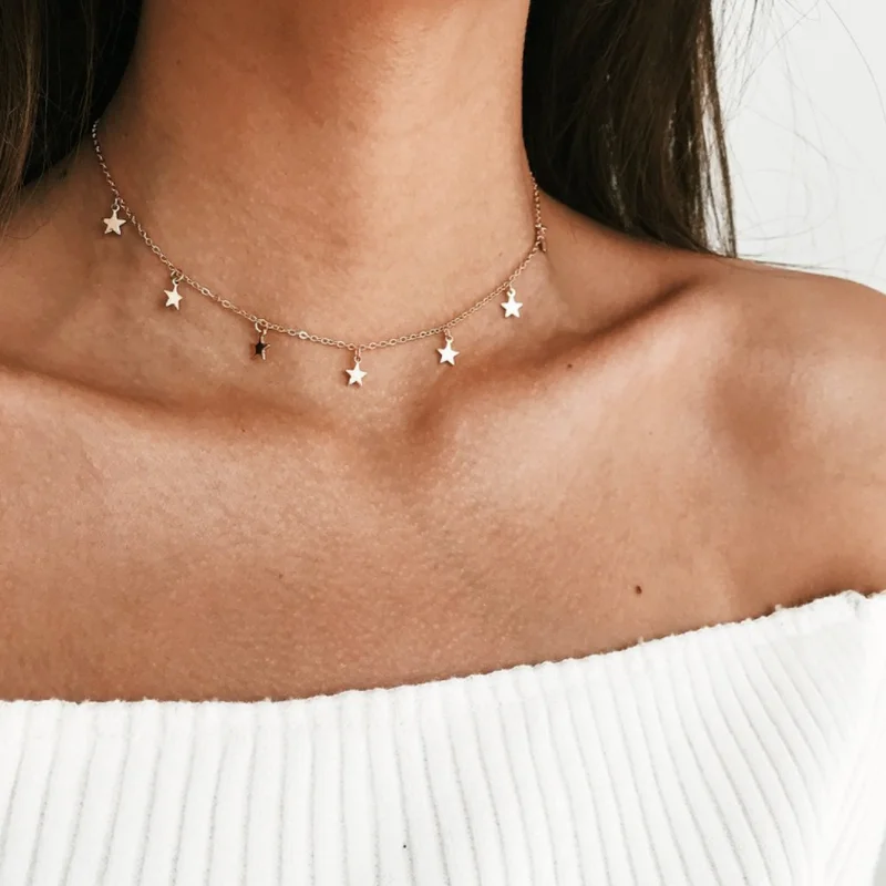 

Creative Retro Five-pointed Star Pendant Necklace for Women Jewelry 2021