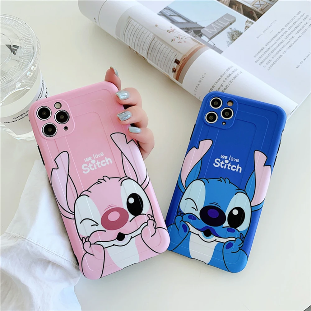 disney iphone 12 pro max case silicone cute lilo stitch cases for iphone 11 pro max 7 8 plus x xs xr anime protector fidget toys free global shipping