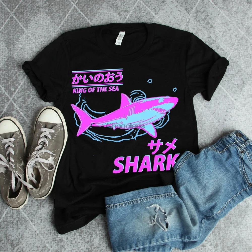 Японская эстетика Vaporwave King of The Sea Shark Ocean Vibes японская художественная иллюстрация