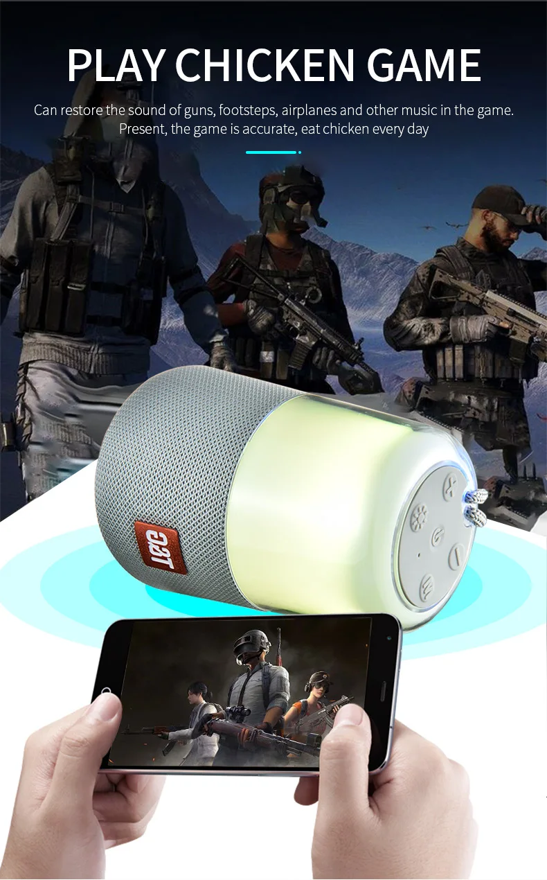 Умный светодиодный светильник-вспышка с bluetooth-динамиком, портативный мини-сабвуфер для улицы, 1200 мА/ч, музыкальная шкатулка, fm-радио, ночник, светильник для сна