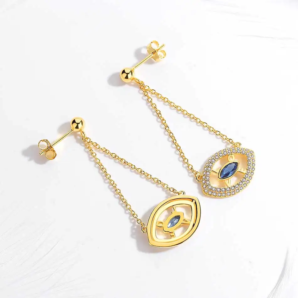 Женские серьги подвески из серебра 925 пробы с голубым камнем|Серьги-подвески| |