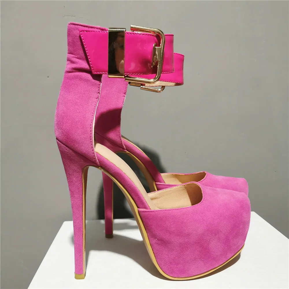 Женские босоножки Fushia на высокой платформе пикантные сандалии шпильке с пряжкой