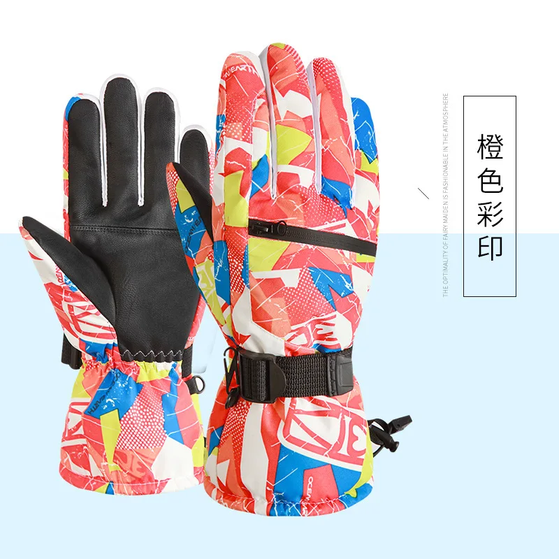 

Skiing Gloves Winter Couples Graffiti Fashion Outdoor Skiwater Proof Keep Warm Motorcycle Cycling Snow Skateboard Gloves