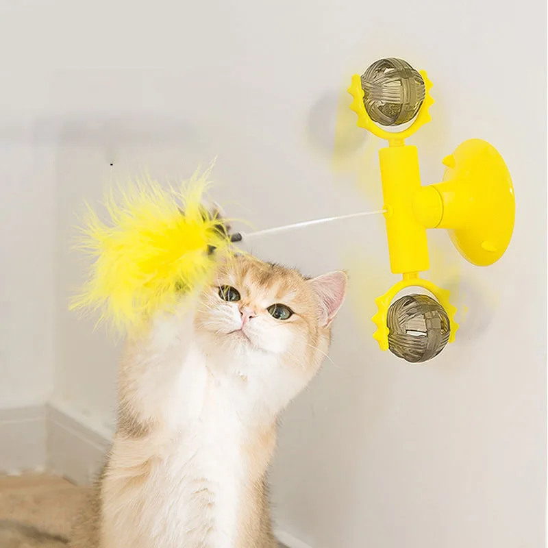 

Windmill Cat Toy Catnip Ball Rotatable Interactive Cleaning Pet Brush Turntable Kitten Ball Mint Playing Games Pet Products