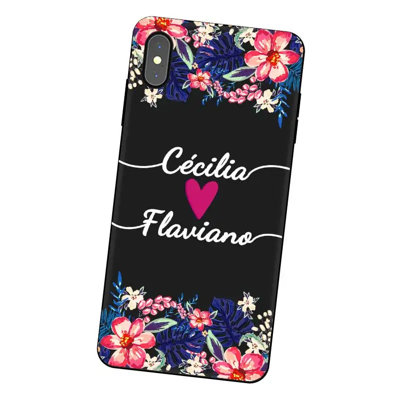 Popular Gift Custom DIY Name Text Black Soft TPU Silicone Phone Case Cover For iPhone 11 Pro X XR XS MAX 5 6 6S 7 8 Plus |