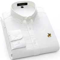top quality white oxford mens shirt pure cotton thick fabric long sleeve regular fit fashionable design
