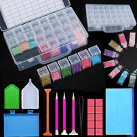 5d diamond painting accessories boxes 32 girds portable storage cases diy diamond embroidery tools kits beads storage container