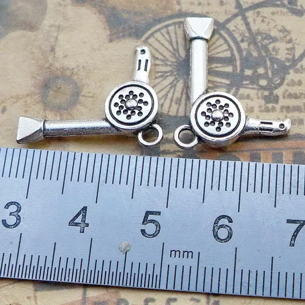 

Supplies For Jewelry Making 10pcs 21.3x17mm Antique Silver Color Electric Wind Blows Charms