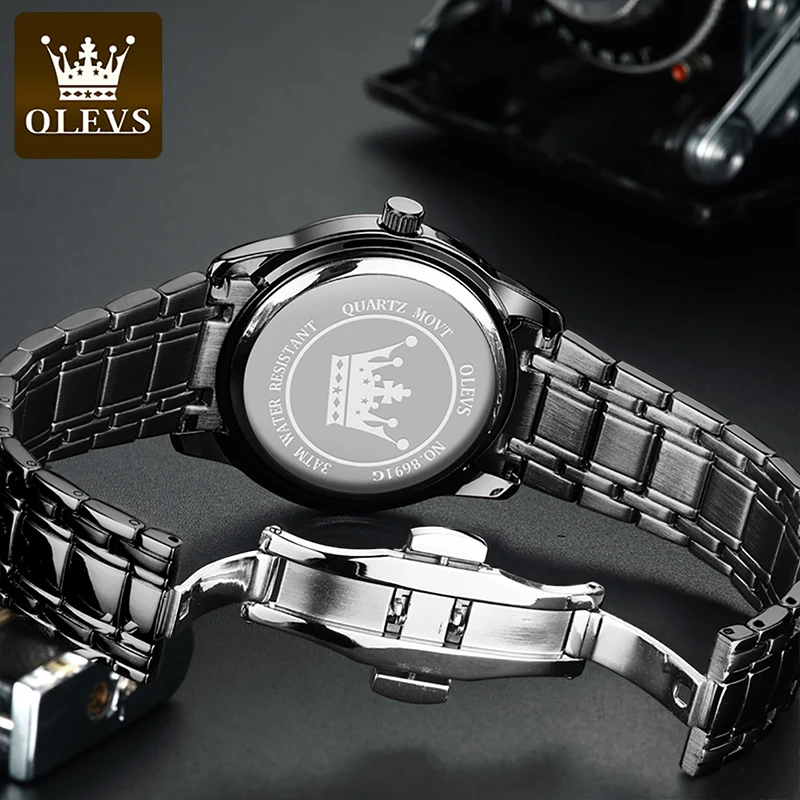 OLEVS New Quartz Men's HD Luminous 30 Meter Water Resistant Watch Digital Scale Simple Business Single Calendar Watches 8691 | Наручные