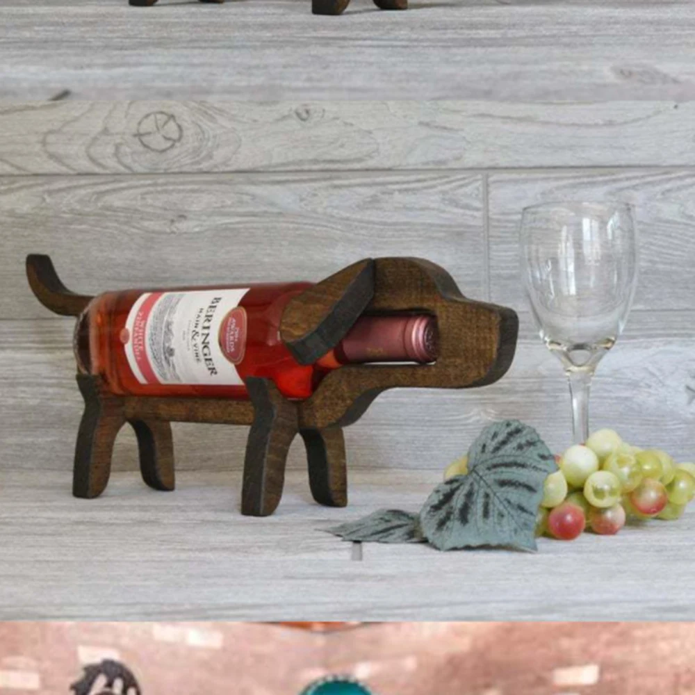 

Creative Animal Shape Ornaments Wooden Crafts Wine Rack home decoration ornaments Bar storage Party Gadget