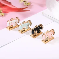 10pcs rhinestone sewing machine enamel charms gold tone alloy pendant fit diy keychain bracelet jewelry accessory handmade fx514