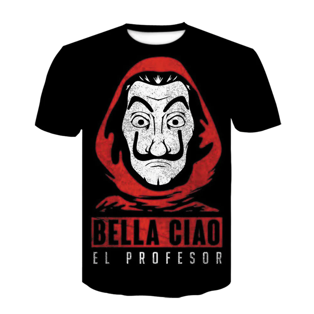 Футболка с 3D принтом Дом Бумаги забавная рубашка коротким рукавом из фильма