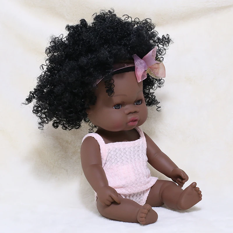 35 см куклы Reborn Black Girl афроамериканские реалистичные детские рождественский