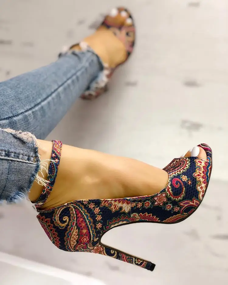 

35-43 Pop Shoes Woman High Heels Pumps Sandals Vogue Summer Sexy Ladies Increased Stiletto Super Peep Toe Shoes Dropshipping