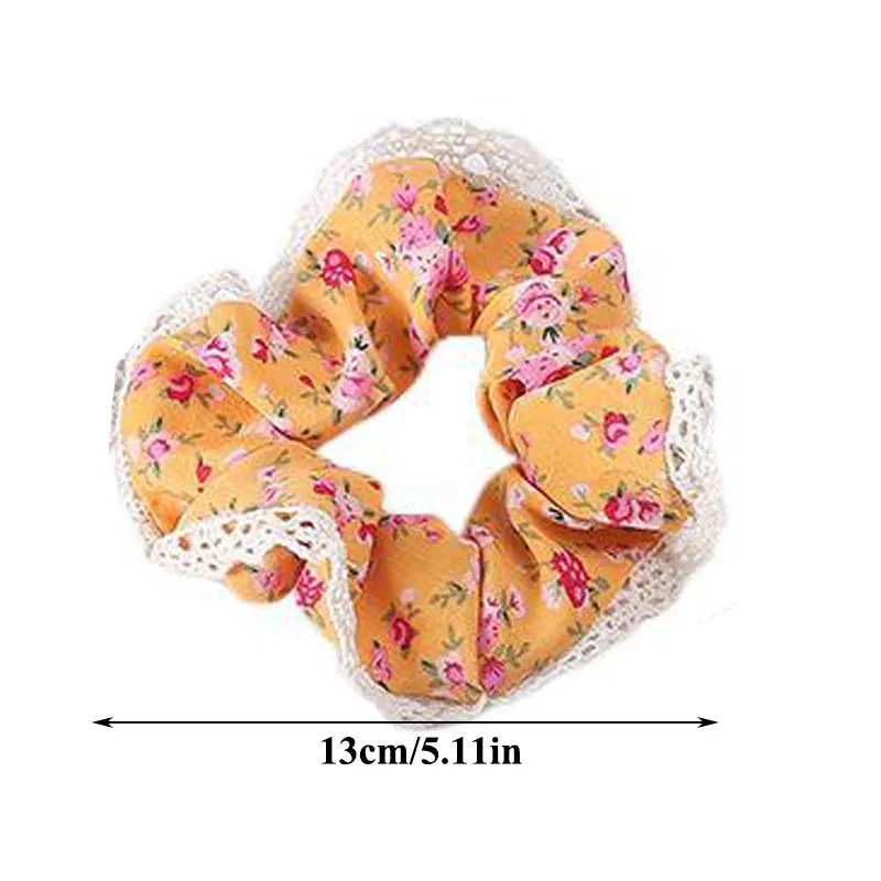 

Big Size Korea Elastic Kawaii Hair Bands Girls Floral Lace Edge Scrunchie Ponytail Holder Hair Ties Headwear Hair Accessories