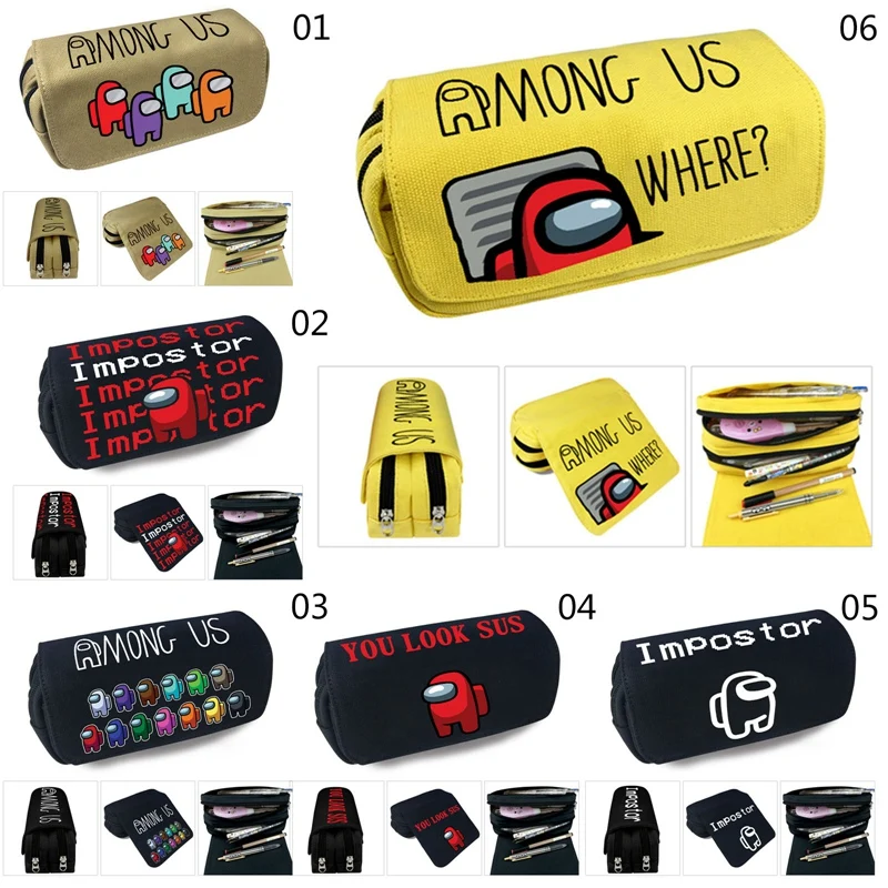 

Among Us Game Figure Pen Case Student School Supplies Anime Stationery Box Child Study High-capacity Pencil Bag Birthday Gift