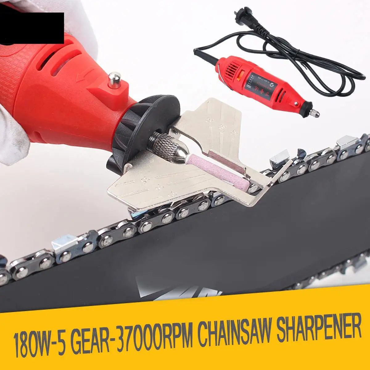 

180W 5 Gears Chain Saw Grinding Machine Sharpener Chainsaw Electric Mini Handheld Grinder File Milling Machines Tools Set