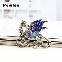 pomlee 2021 new arrival enamel dragon brooch unisex women and men pin animal large brooches 2 colors available gift whosales
